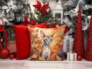 Oriental Shorthair Cat in Fall Leaves Throw Pillow Machine Washable, Indoor Outdoor Decorative Pillow for Couch, Bed or Patio, 14Hx14W